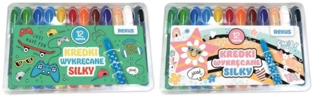 Kredki wykręcane silky 12 kolorów mix - Beniamin