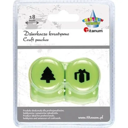 Zestaw dziurkaczy18mm motyw 2szt choinka, prezent - Titanum