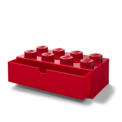 LEGO(R) pojemnik z szufladą klocek ósemka czerwony - NHG
