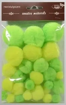 Pompony tonacyjne neonowe 15-40mm 30szt - Galeria Hobby