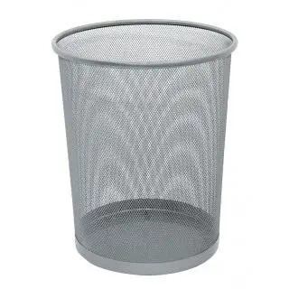 Kosz na śmieci Office Set metalowy 19l srebrny - Q-Connect