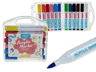 Flamastry akrylowe 12 kolorów - ADAR