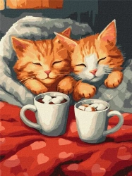 Malowanie po numerach - Zakochane koty 30x40cm - Ideyka