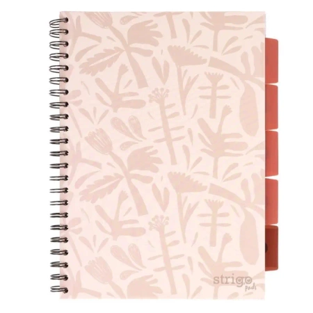 Kołozeszyt Pads A4/100K kratka Floral beżowy - Strigo