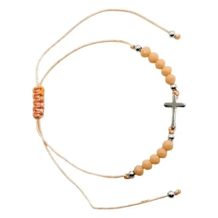 Różaniec 10-tka różańca różowa z krzyżykiem - Art Sacrum