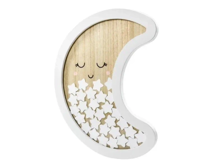 Drewniana księga gości Księżyc 38,5x30cm - PartyDeco