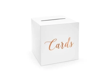 Pudełko na koperty Cards różowe złoto 24x24x24cm - PartyDeco