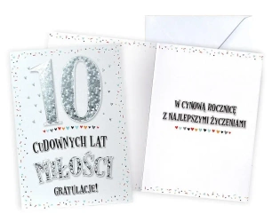 Karnet Rocznica ślubu 10 - Kukartka