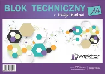 Blok techniczny A4/10K biały (10szt) - Wektor