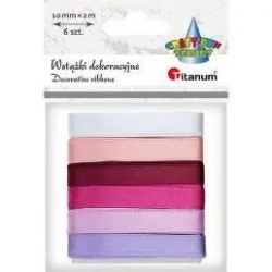 Wstążki satynowe 10mm/2m 6 kolorów - Titanum