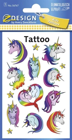 Tatuaże dla dzieci - Jednorożce - Zdesign