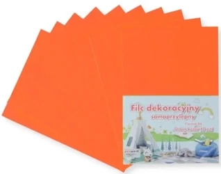 Filc A4 samoprzylepny pomarańczowy 20x30cm 10szt - Penword