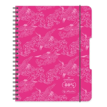 Brulion na spirali A5/80K kratka różowy (2szt) - HERLITZ