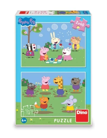 Puzzle 2w1 Świnka Peppa i przyjaciele - Dino Toys