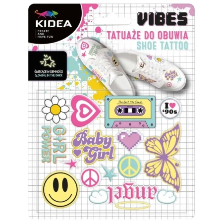Tatuaże do obuwia świecące w ciemności Vibes KIDEA - DERFORM