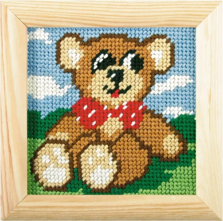 Haft z ramką. Moje pierwsze wyszywanie - Miś - Anex-bis