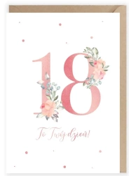 Kartka urodzinowa 18, eko koperta K098 - Cardie