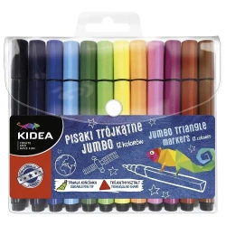 Pisaki trójkątne Jumbo 12 kolorów KIDEA - DERFORM