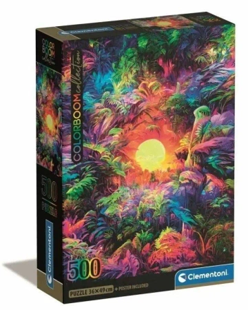 Puzzle 500 Compact Psychedelic Jungle Sunrise - Clementoni