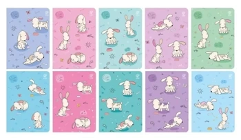 Zeszyt A5/16K 3-linia kolor Cute Dogs (10szt) - Elanders