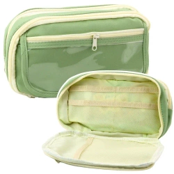 Piórnik szkolny dwukomorowy z kieszonkami 22cm - Leantoys