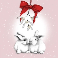 Karnet Swarovski kwadrat CL0805 Święta Króliki - Clear Creations