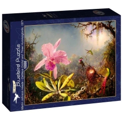 Puzzle 1000 Orchidea i trzy kolibry, Heade 1871 - Bluebird Puzzle