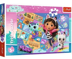 Puzzle 100 Przyjaźń w kocim domku TREFL