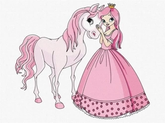 Malowanie po numerach - Księżniczka.. 30x40cm - Ideyka