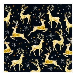Serwetki świąteczne Golden Reindeer Charm 33x33 cm (20 sztuk)