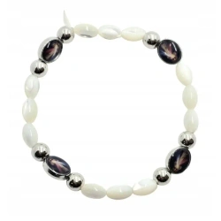 Bransoletka biała Jezus Miłosierny - Art Sacrum