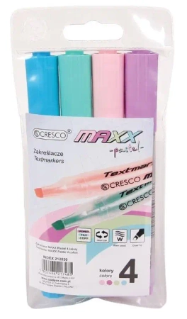 Zakreślacz MAXX Pastel 4 kolory - Cresco