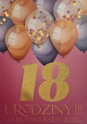 Karnet Urodziny 18 damskie - YEKU