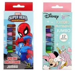 Kredki pastelowe Jumbo 12 kolorów mix wzorów - Beniamin