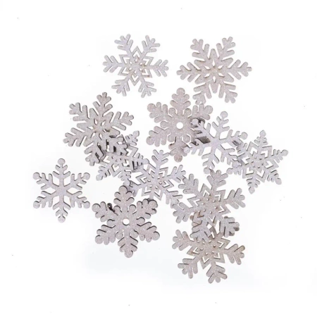 Drewniane śnieżynki samoprzylepne 12szt - Dalprint dpCraft