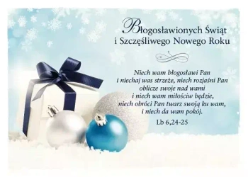 Kartka na Boże Narodzenie. Niech wam błogosławi Pan...