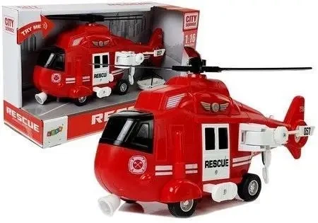Helikopter ratunkowy Straż Pożarna 1:16 hak dźwięk - Leantoys