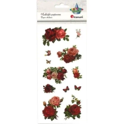 Naklejki papierowe róże 12szt - Titanum