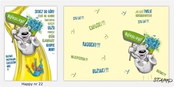 Karnet Happy B6 + koperta wzór nr 22 - Stamp