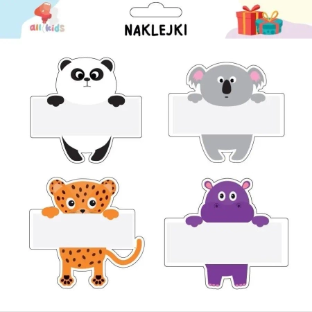 Naklejki zwierzaki na szafkę i zeszyt 1 - All4Kids