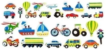 Naklejki piankowe 3D Transport 35szt - Fandy