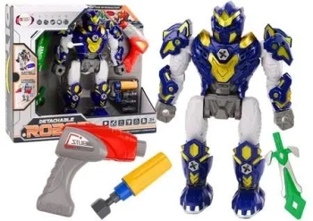 Robot do skręcania światła dźwięk granatowy - Leantoys