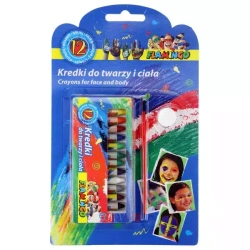 Kredki Do Twarzy 12 kolorów Pedzel Gabka B/c