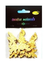 Drewniane elementy w kształcie róż 7,5cm 3szt - Galeria Hobby