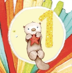 Karnet kwadrat CL4201_PO Urodziny 1 roczek - Clear Creations