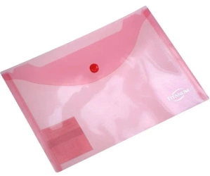 Teczka kopertowa A5 transparentna czerwona - Titanum