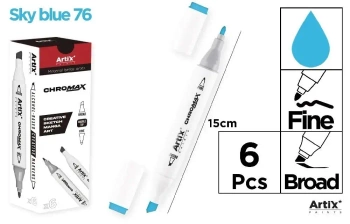 Marker Chromax z 2 końcówk. sky blue 76 (6szt) - Artix
