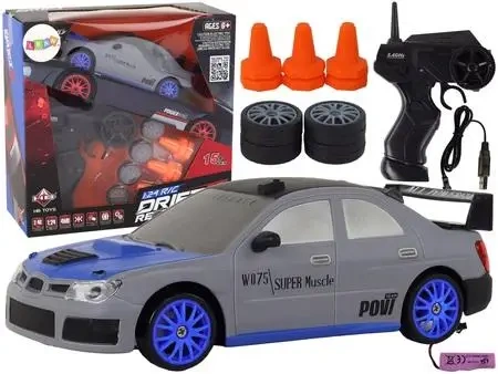 Autko sportowe R/C 1:24 wymienne koła szare - Leantoys