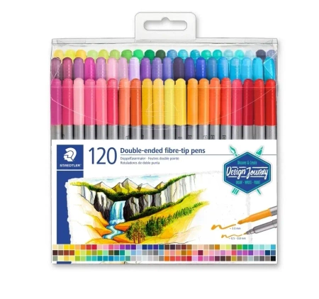 Flamastry dwustronne Design Journey 120 kolorów Staedtler
