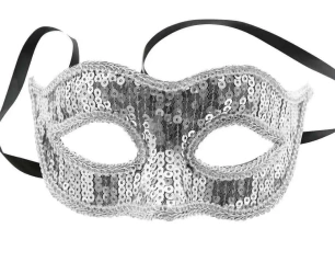 Maska cekinowa srebrna - Godan